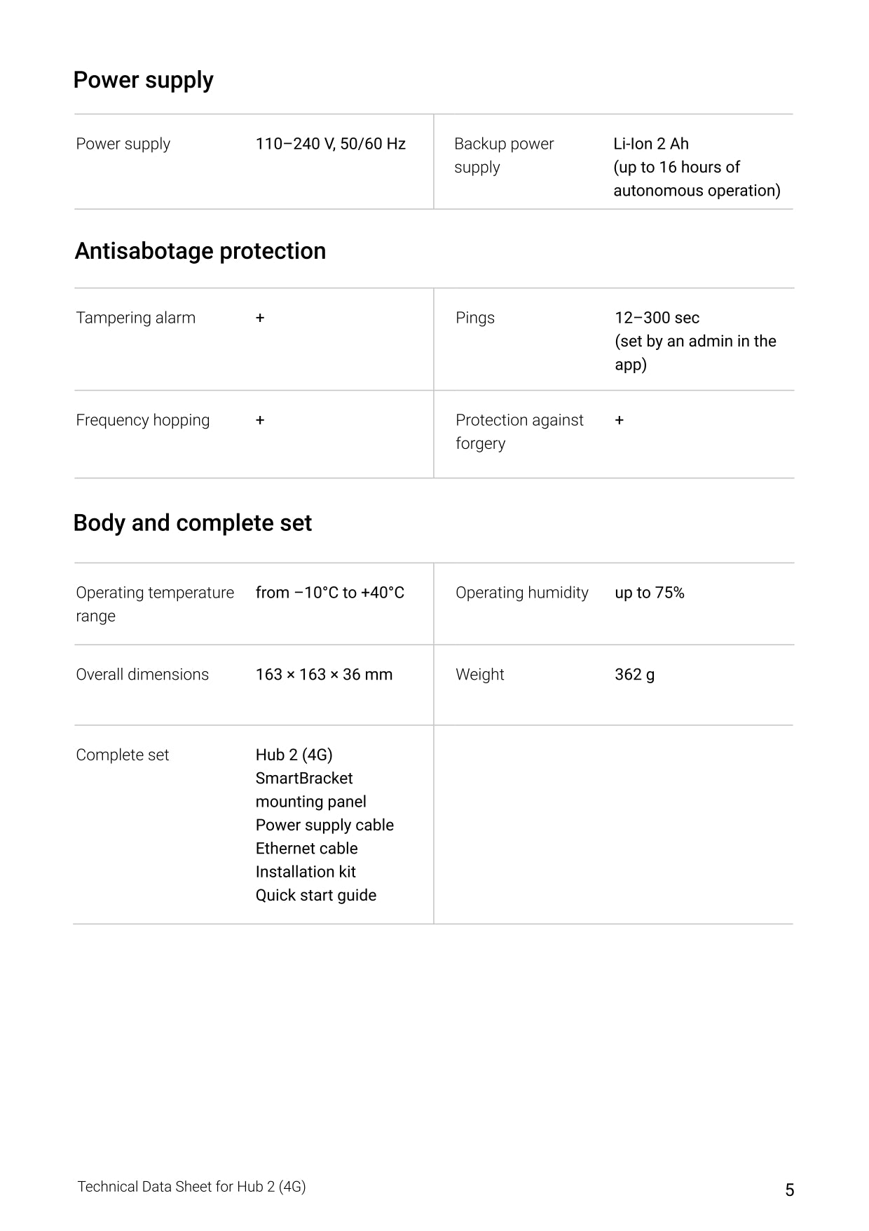 Ajax - Hub 2 (4g) - White