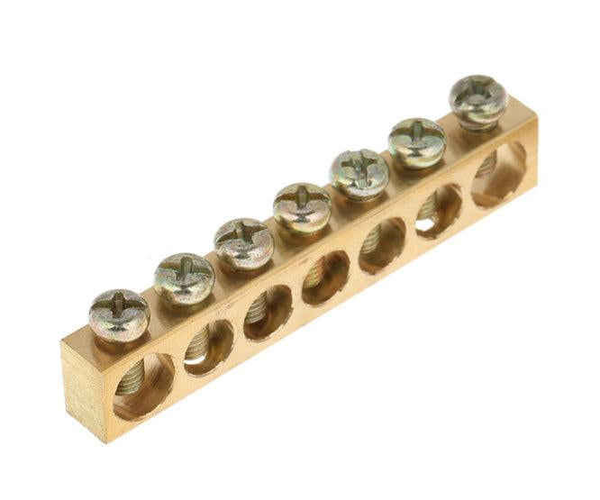 Earthing Bare Brass Busbar 7 Way Al Rb Brass Bars 7 W