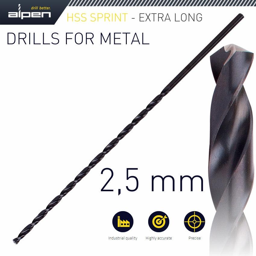 Hss Drill Bit 2.5 Mm 140 X 95 Extra Long - Livestainable.co.za