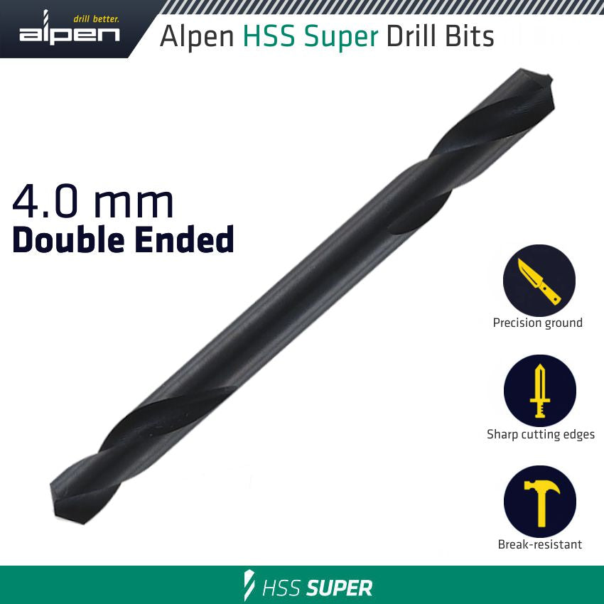 Alpen Hss Super Drill Bit Double Ended 4.0 Mm 1/Pack
