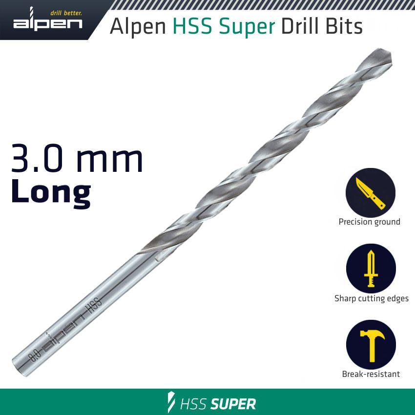 Hss Super Drill Bit Long 3 X 100 Mm Pouch - Livestainable.co.za