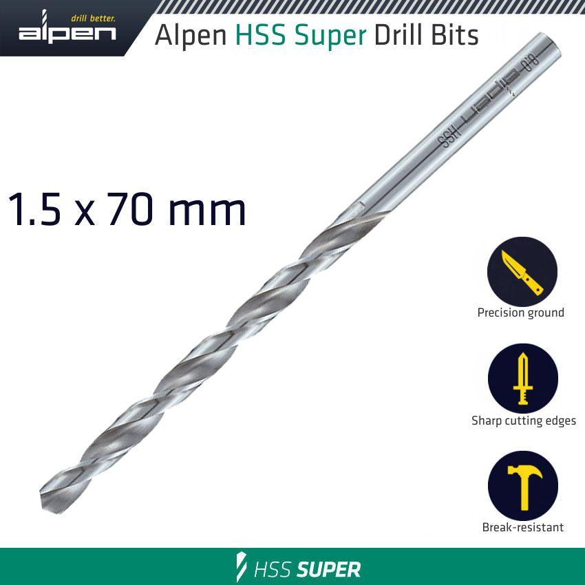 Hss Drill Bit Long 1.5 X 70 Mm Bulk - Livestainable.co.za