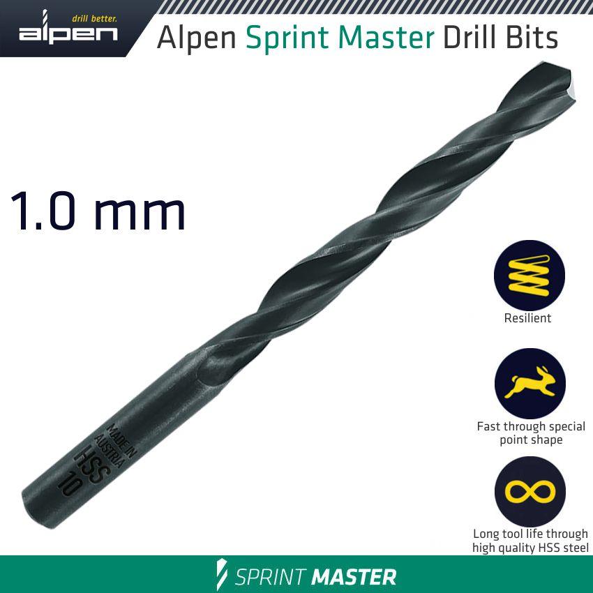 Hss Sprint Master 1 Mm X1 61501 Sleeved Din338 Alpen Drill Bit - Livestainable.co.za