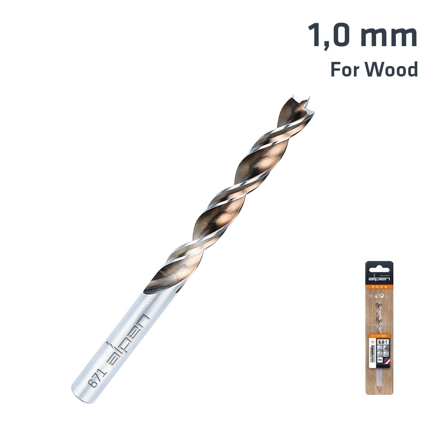 Timber Twist Drill Bit 1.0 Mm (2) Sleeved - Livestainable.co.za