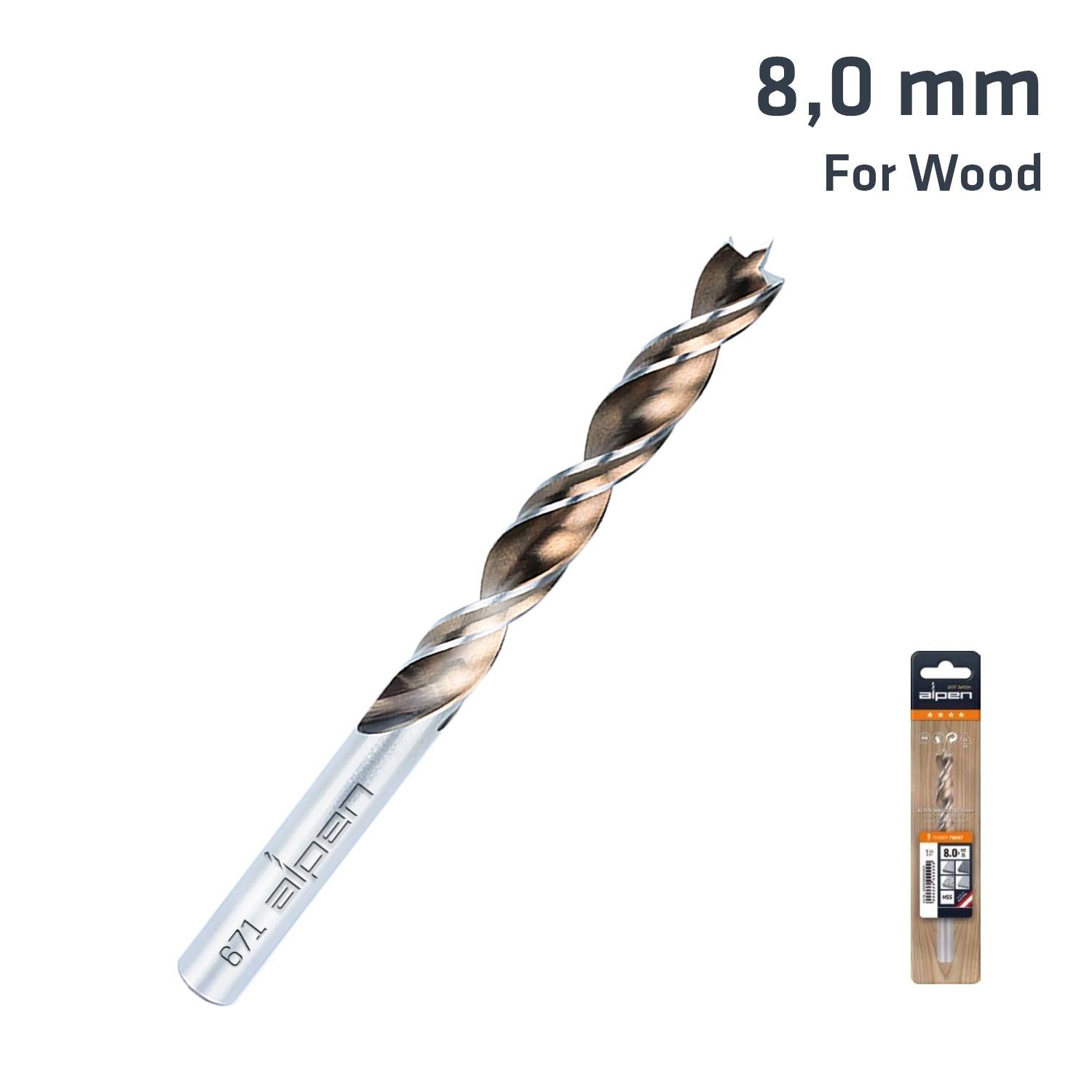 Timber Twist Drill Bit 8.0 Mm Sleeved - Livestainable.co.za