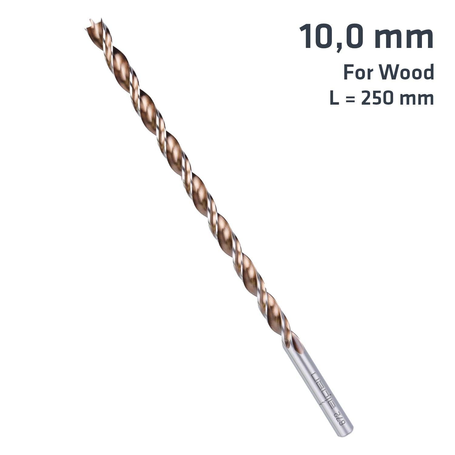 Timber Twist Drill Bit L=250 10.0 Sleeved - Livestainable.co.za