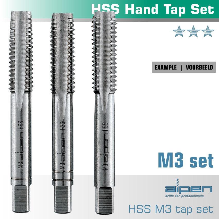 Hand Tap Set In Pouch M3 Hss 0.5 Mm Pitch - Livestainable.co.za