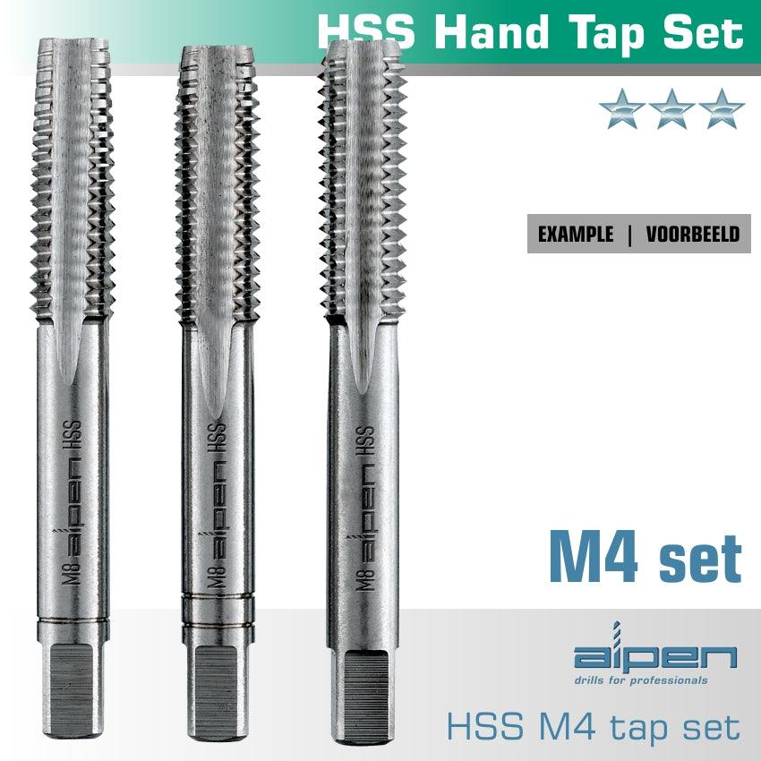 Hand Tap Set In Pouch M4 Hss 0.7 Mm Pitch - Livestainable.co.za