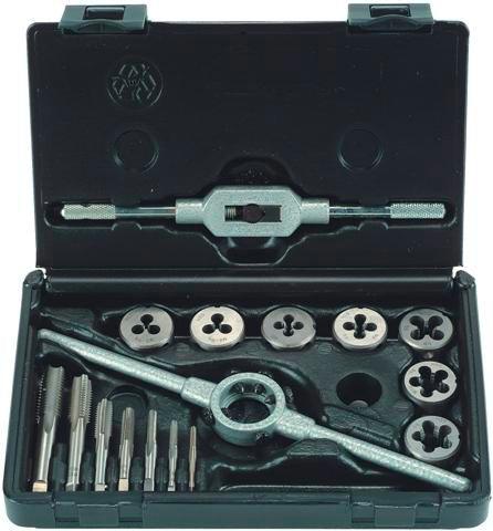 Tap & Die Set 16 Piece M3 M12 Hss With Die Holder & Tap Wrench - Livestainable.co.za