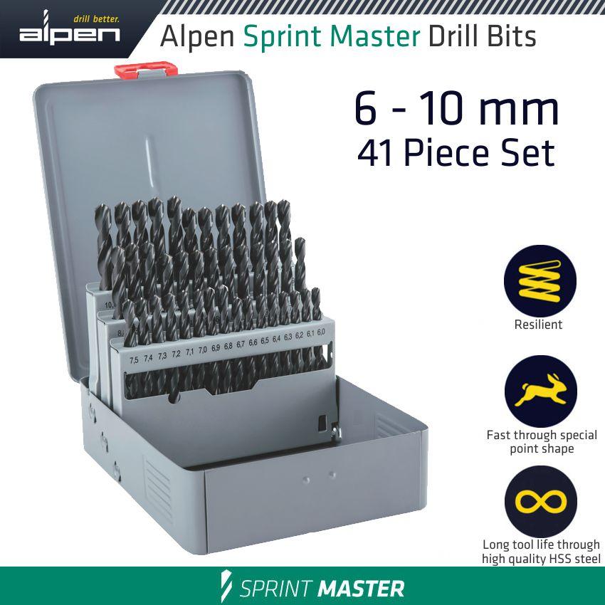 Alpen Sprint Master 41 Pcs Set Km41 6.0 10 X 0.1 Mm Metal Case - Livestainable.co.za