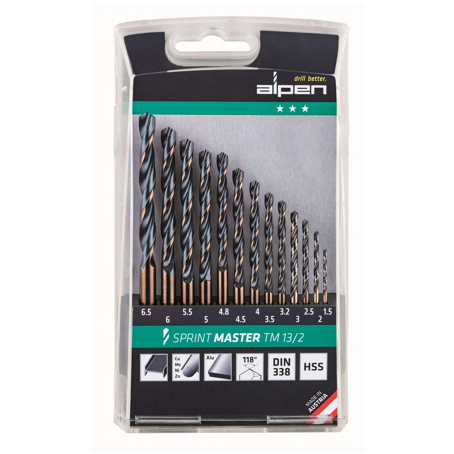 Hss Sprint Master Drill Bit Set 13 Piece 1.5 6.5 3.2+4.8 Tm13 2 - Livestainable.co.za