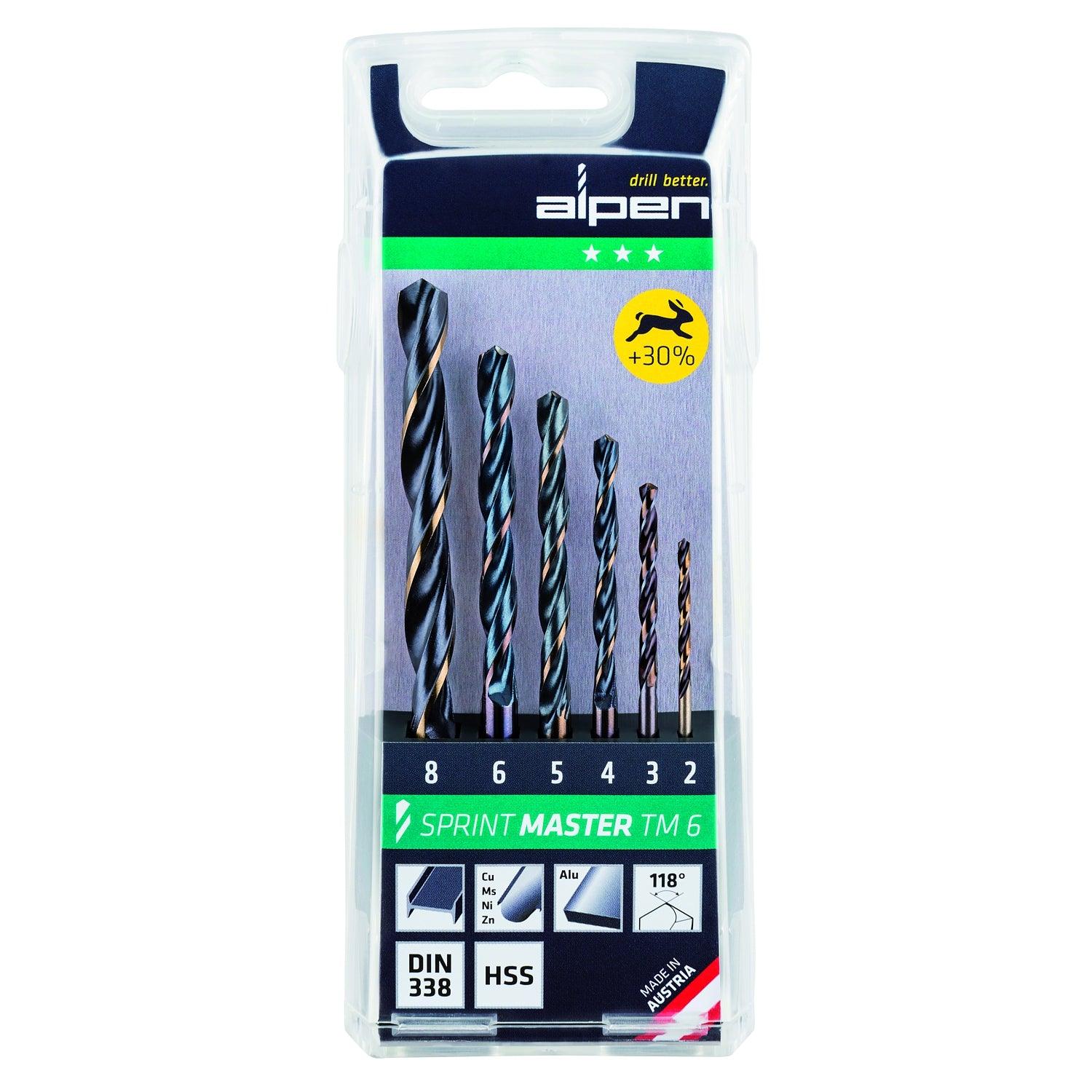 Alpen Sprint Master Tm6 6 Pcs 2 3 4 5 6 8 Mm Hss Set - Livestainable.co.za