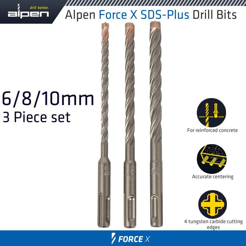 Force X Sds Set 3 Pcs 6/8/10 Mm X 160 - Livestainable.co.za