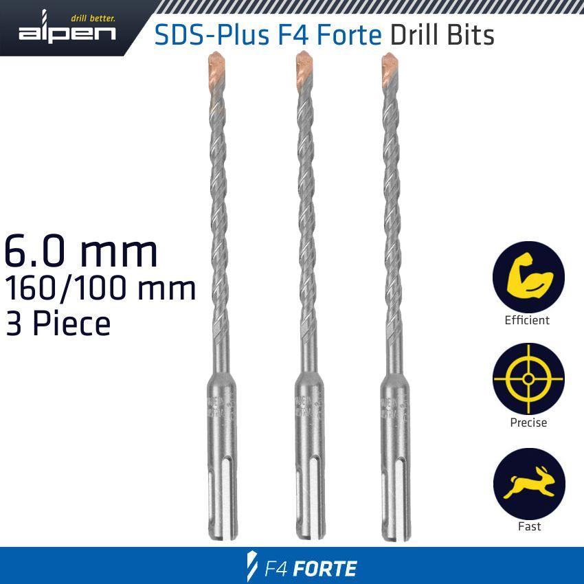 Sds Plus F4 Bit 6 Mm X 160 X 100 X 3 Pcs Drill Hammer - Livestainable.co.za