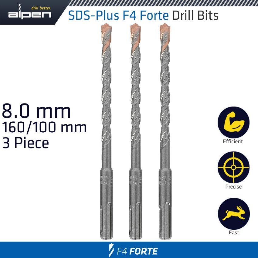 Sds Plus F4 Bit 8 Mm X 160 X 100 X 3 Pcs Drill Hammer - Livestainable.co.za