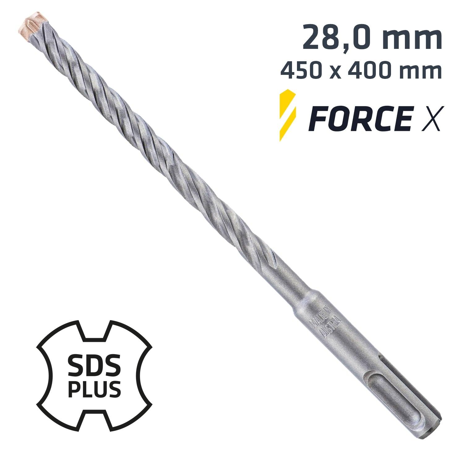 Force X 28.0 X 450/400 Sds Plus Drill Bit X4 Cutting Edges - Livestainable.co.za