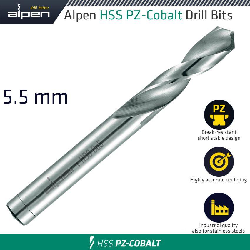 Alpen Cobalt Drill Short Bulk 5.50 Mm - Livestainable.co.za