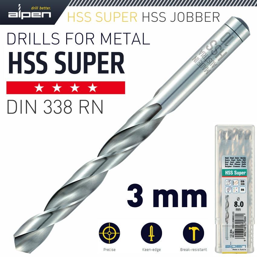 Hss Super Drill Bit 3 Mm Bulk - Livestainable.co.za