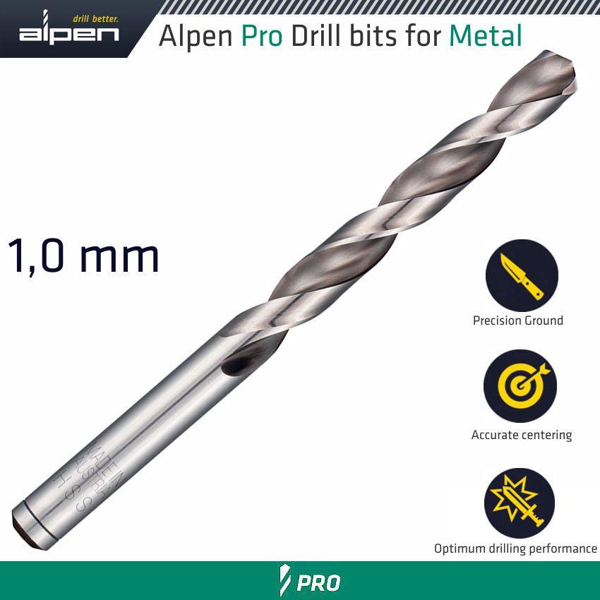 Alpen Pro 1.0 Mm Hss Drill Din 338 Rn 135 With Split Point Bulk - Livestainable.co.za