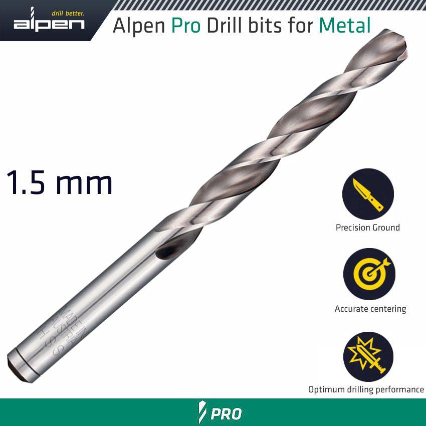 Alpen Pro 1.5 Mm Hss Drill Din 338 Rn 135 With Split Point Bulk - Livestainable.co.za