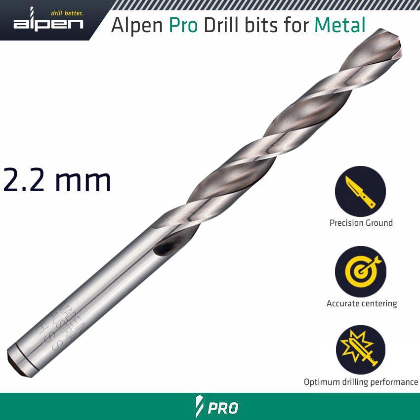 Alpen Pro 2.2 Mm Hss Drill Din 338 Rn 135 With Split Point Bulk - Livestainable.co.za