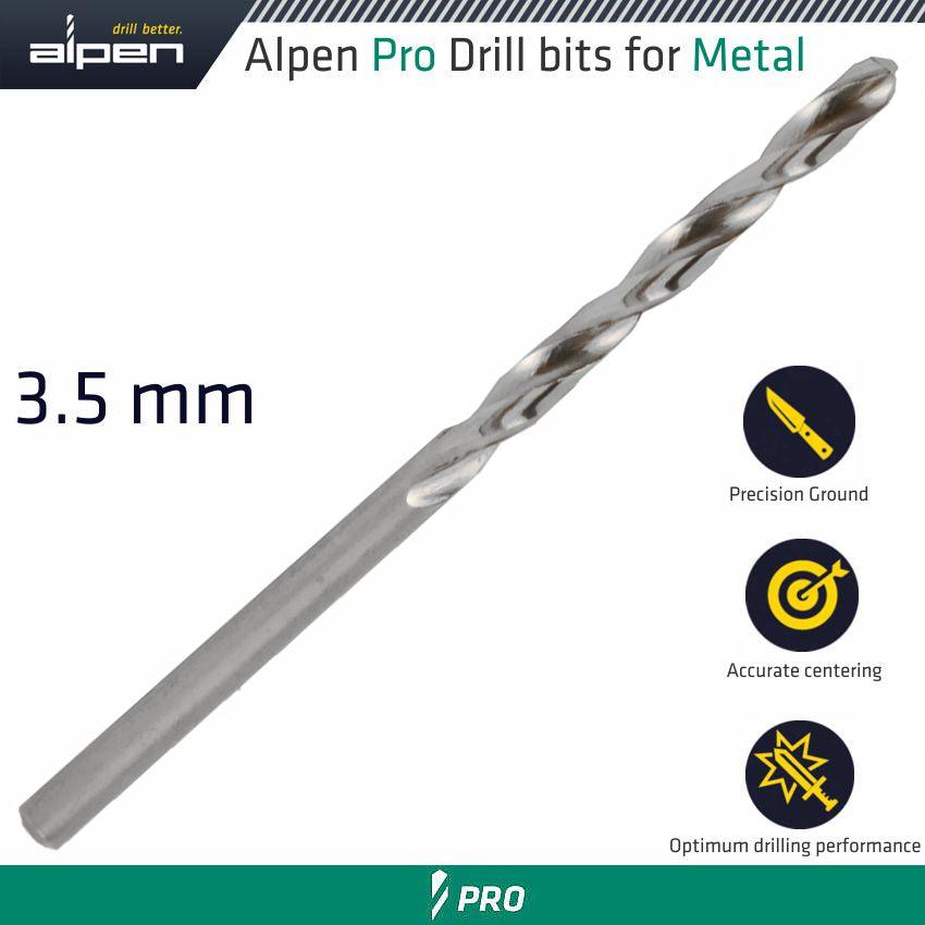 Alpen Pro Hss Drill Din 338 Rn 135 With Split Point 3.5 Mm Bulk - Livestainable.co.za