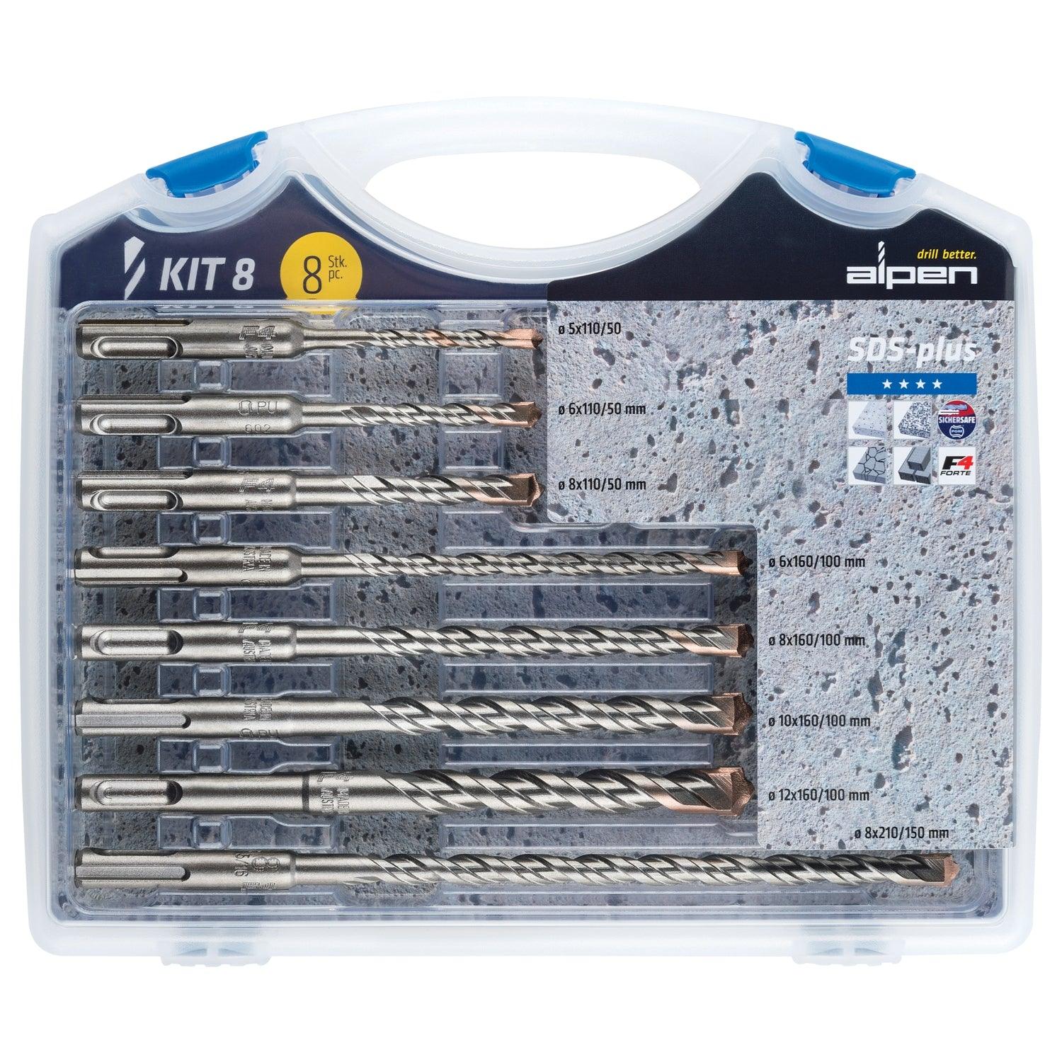 Sds Plus Drill Bit Set 8 Piece In Plastic Carry Case - Livestainable.co.za