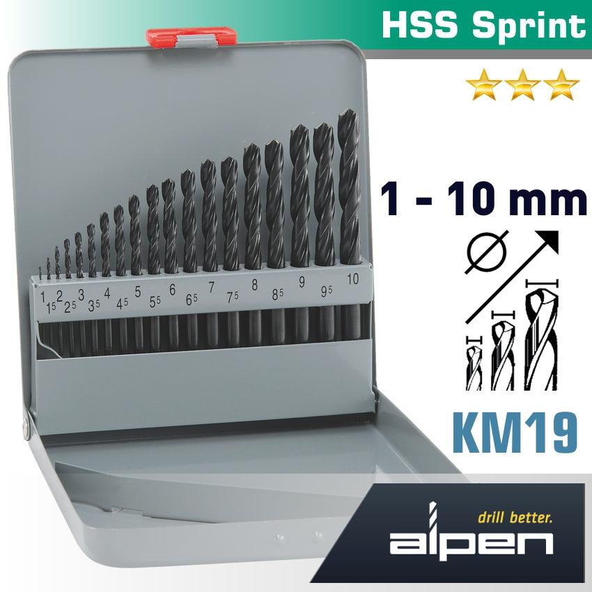 Hss Sprint Drill Bit Set 19 Piece 1 10 X 0.5 Mm In Metal Case - Livestainable.co.za