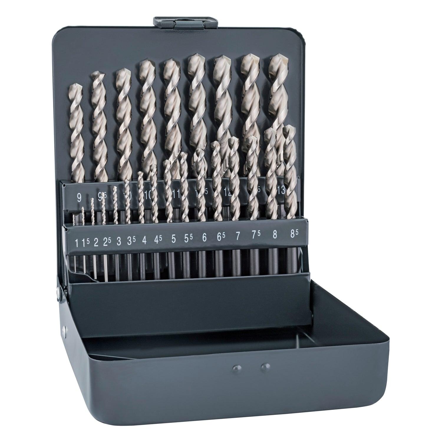 Hss Sprint Drill Bit Set 25 Piece 1 13 Mm X 0.5 In Metal Case - Livestainable.co.za