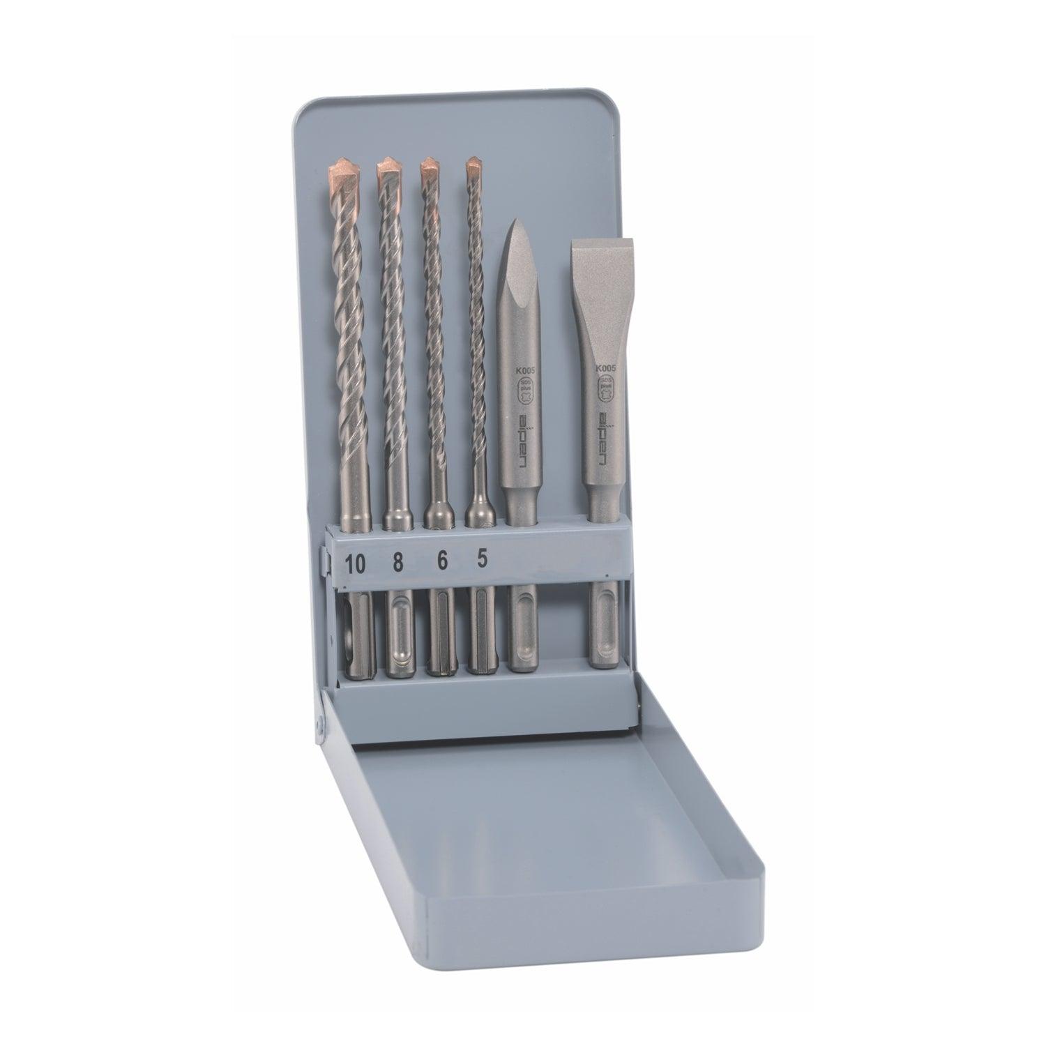 Sds Plus Mixed Set Sds 5 6 8 10 Mm X 160 Chisel Flat 20 X 140 Point 140 - Livestainable.co.za