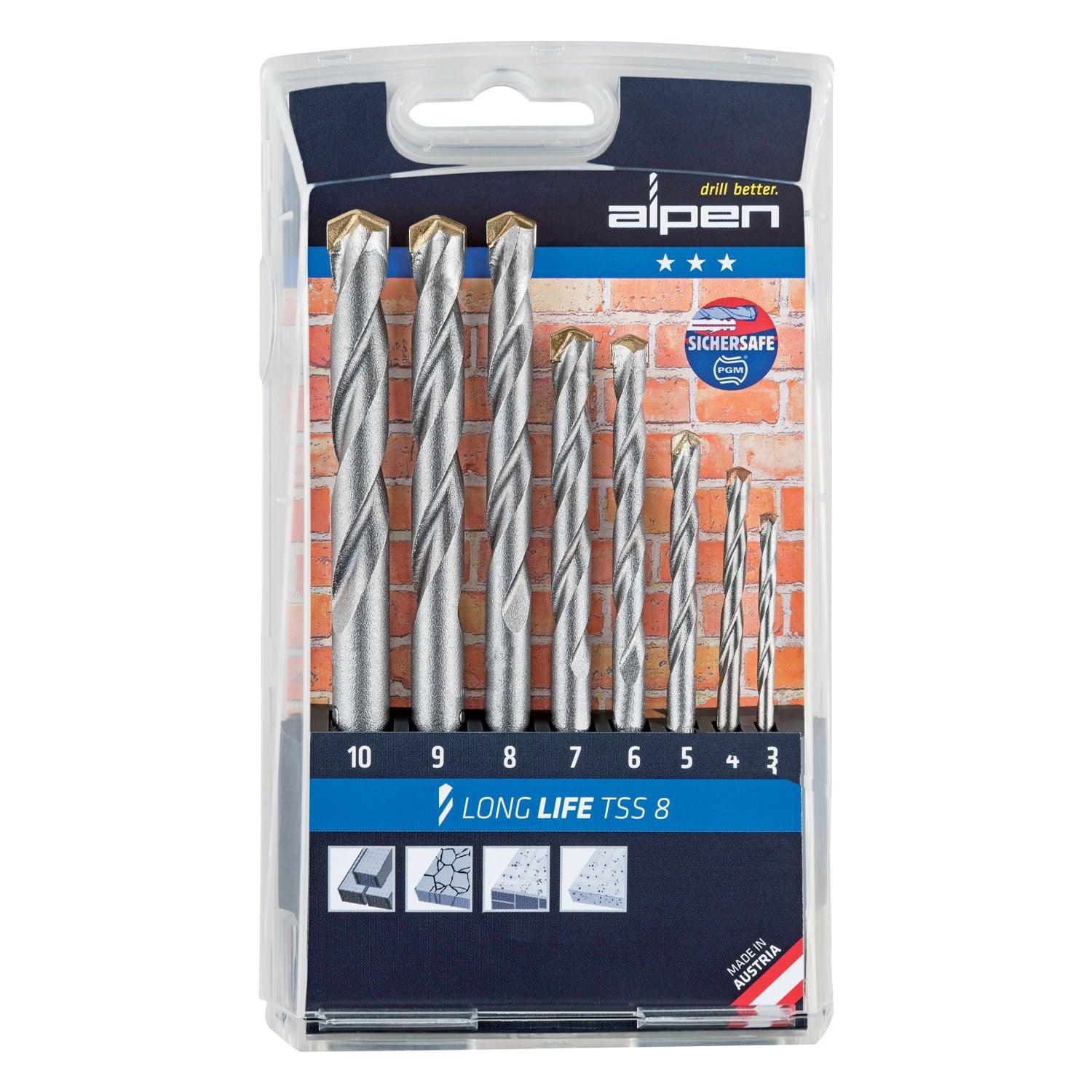 Masonry Drill Bit Set 8 Piece Long Life 3 10 Mm - Livestainable.co.za