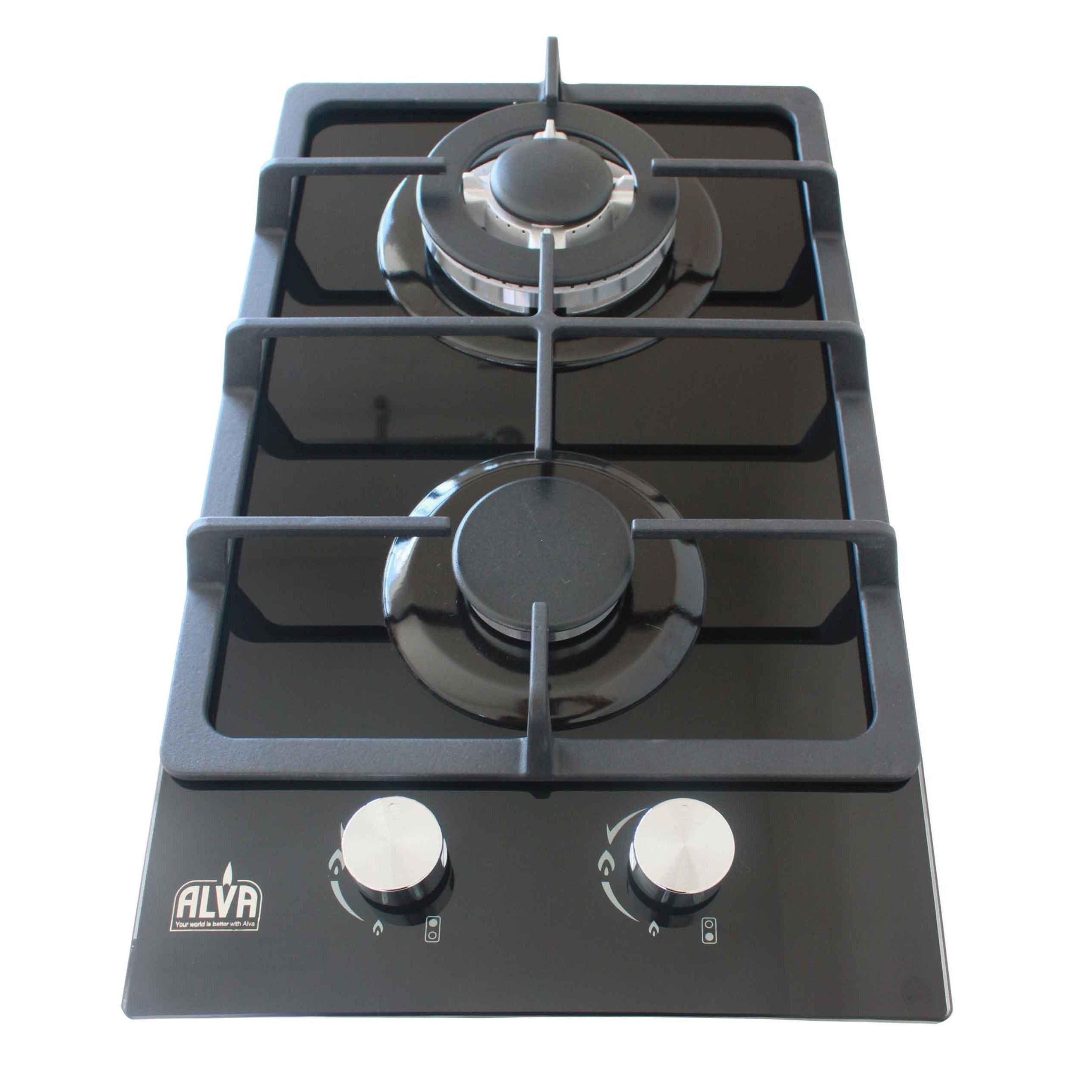 30cm 2 Burner Gas Hob Glass Top