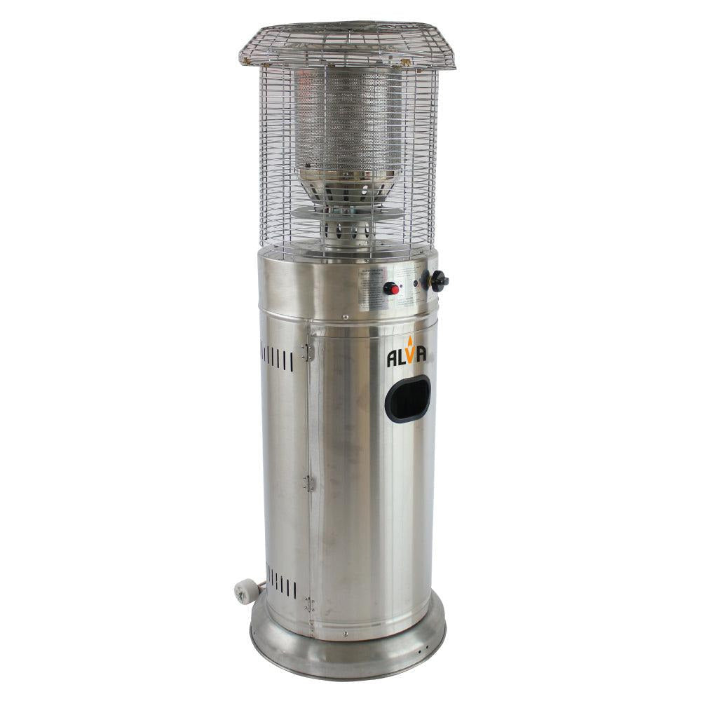 Short Stand Gas Patio Heater 1.35m Stainless Steel