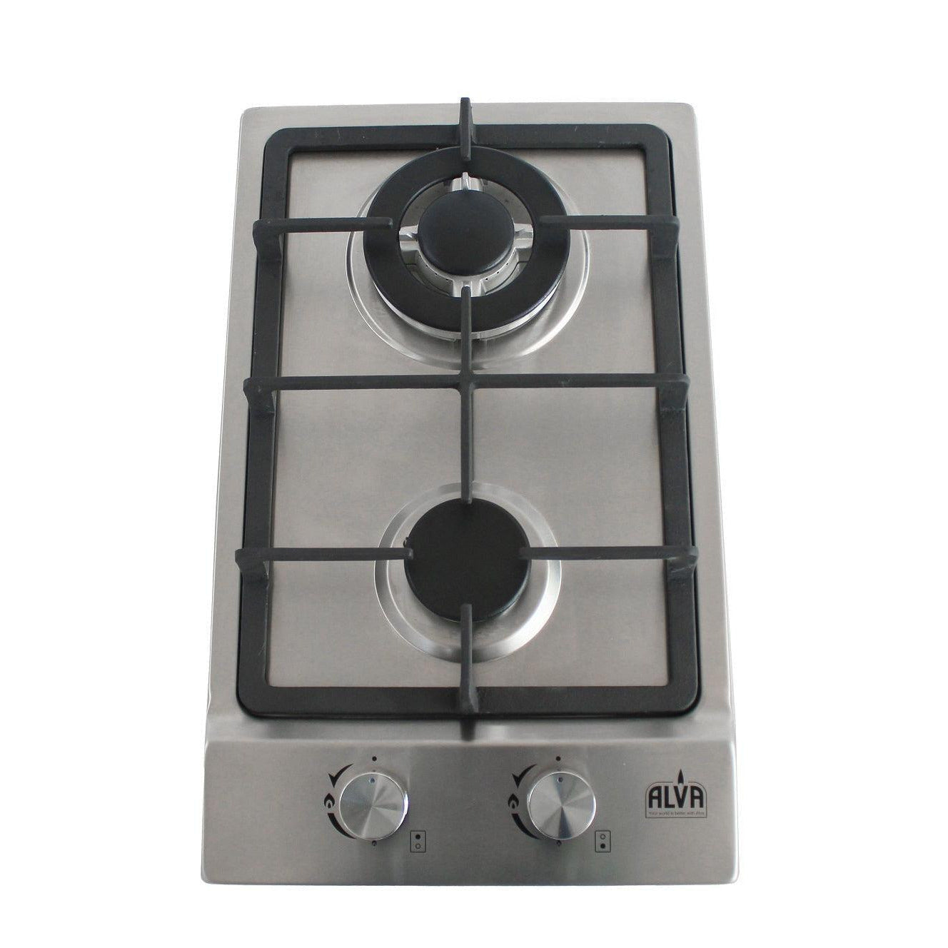 30cm 2 Burner Gas Hob Stainless Steel