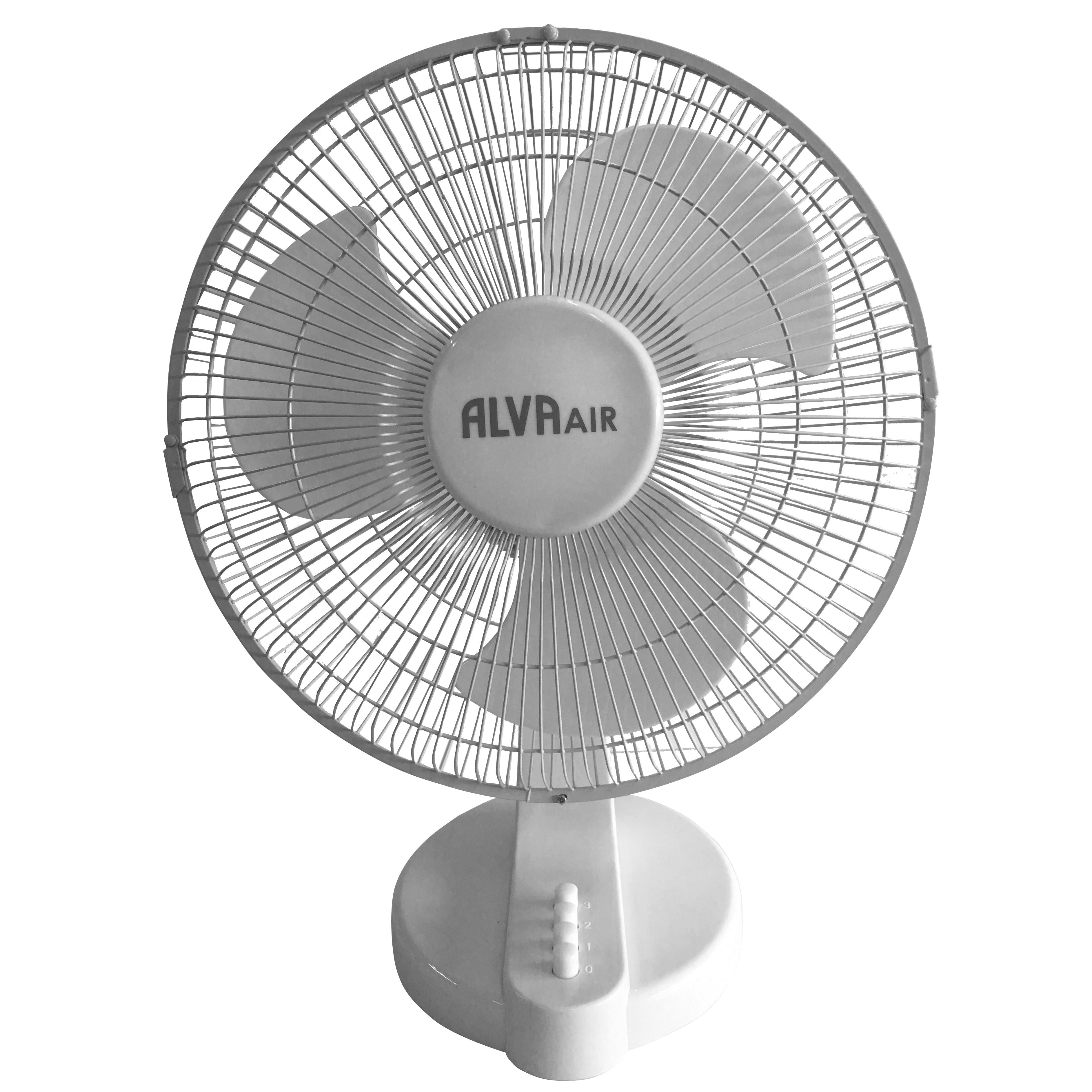 30cm Plastic Desk Fan (White)