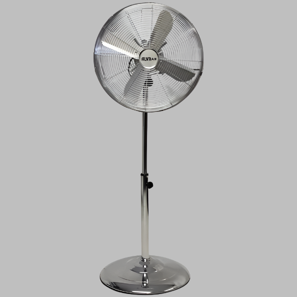 ALVA AIR - 40CM CHROME TELESCOPIC PEDESTAL FAN 1.2m TALL (SILVER)