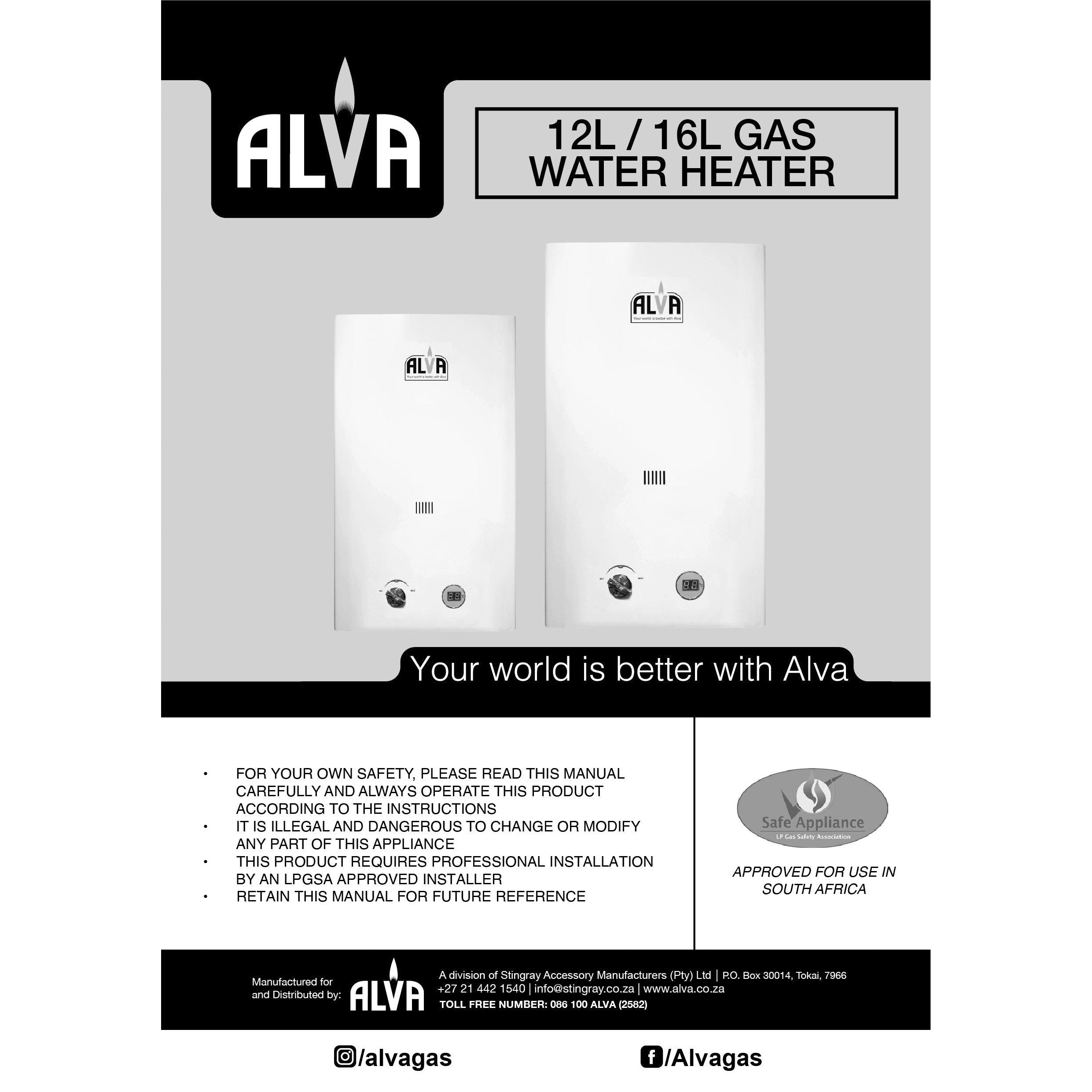 ALVA - 16L GAS WATER HEATER