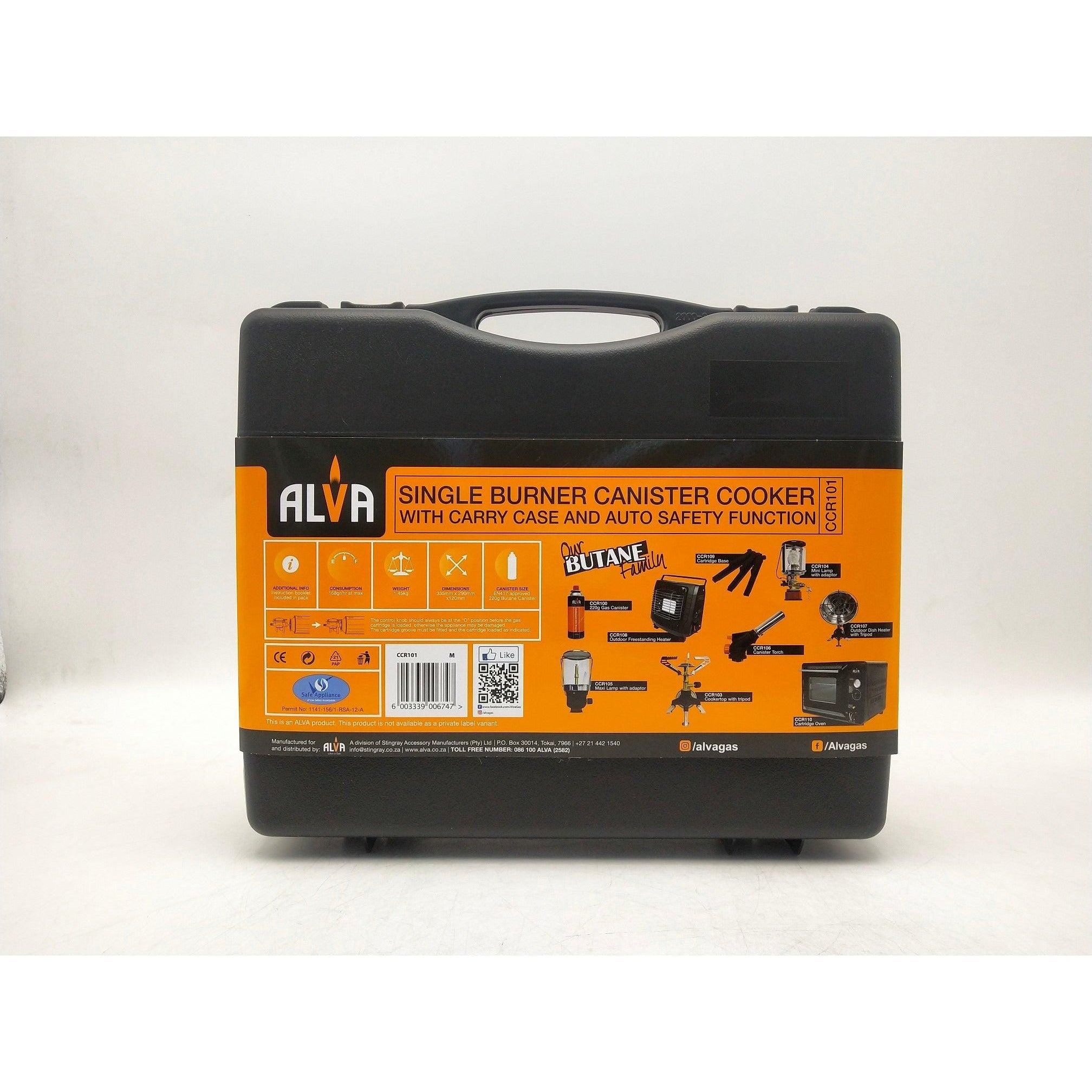 SINGLE BURNER BUTANE CANISTER STOVE  WITH TRAVEL CASE - Alva Lifestyle Retail