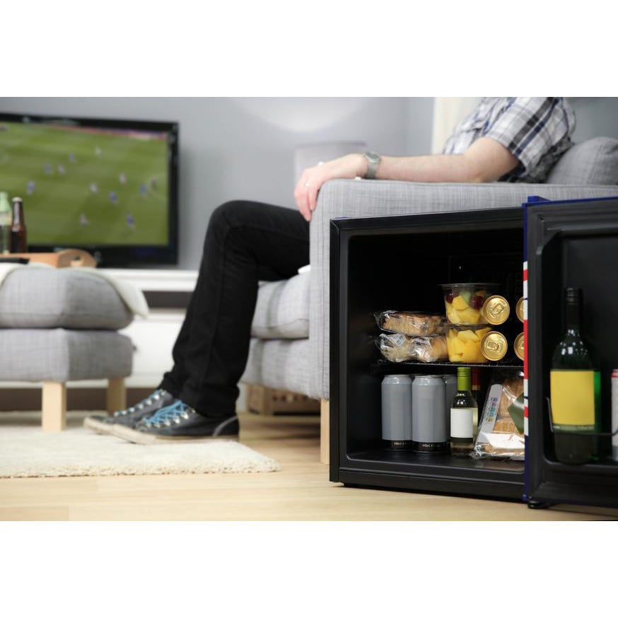46L COUNTER-TOP MINI FRIDGE - SOLID DOOR - UNION JACK FLAG - Alva Lifestyle Retail