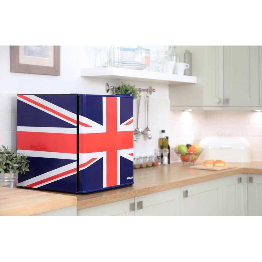 46L COUNTER-TOP MINI FRIDGE - SOLID DOOR - UNION JACK FLAG - Alva Lifestyle Retail