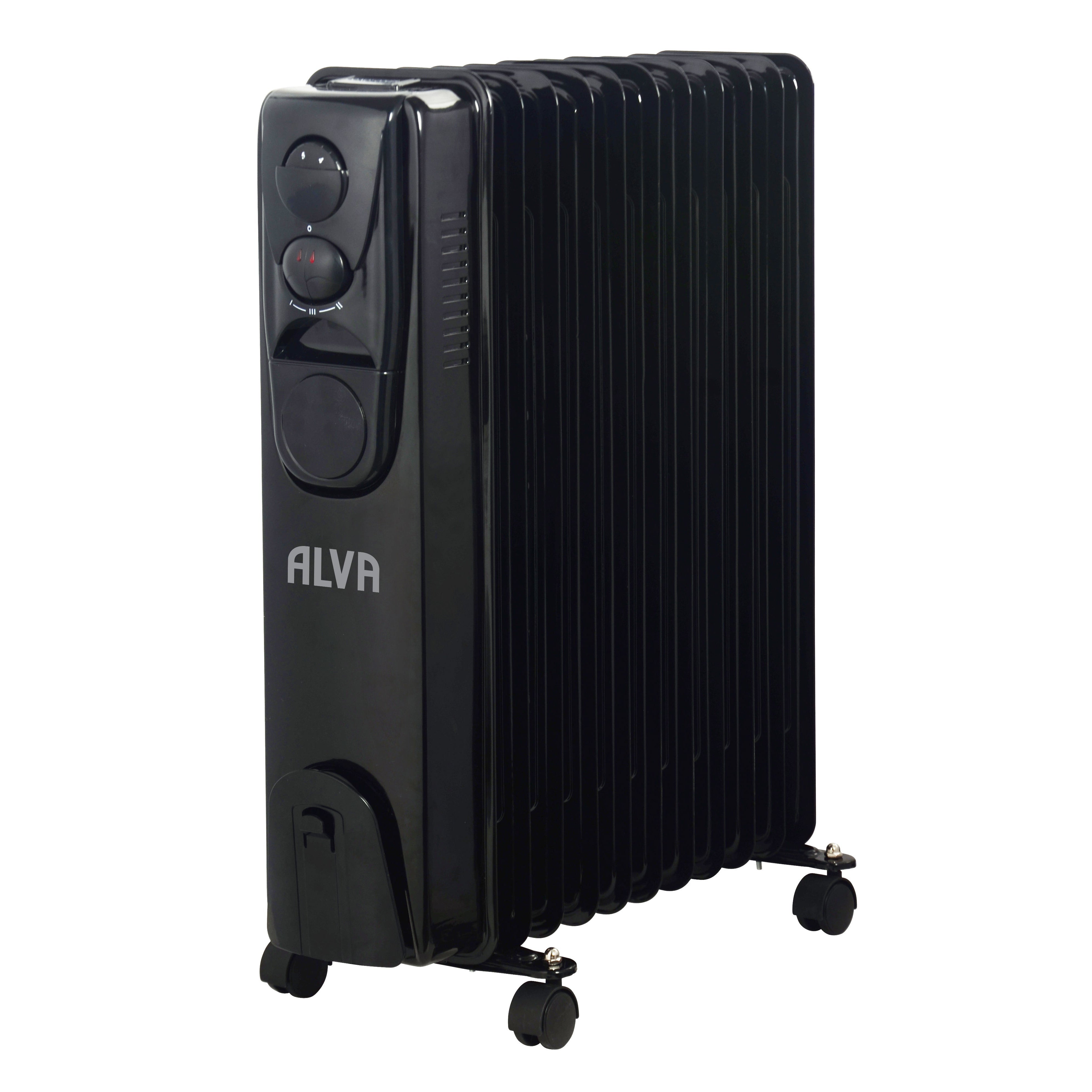 11 Fins 2500 W Oil Filled Heater Glossy Black