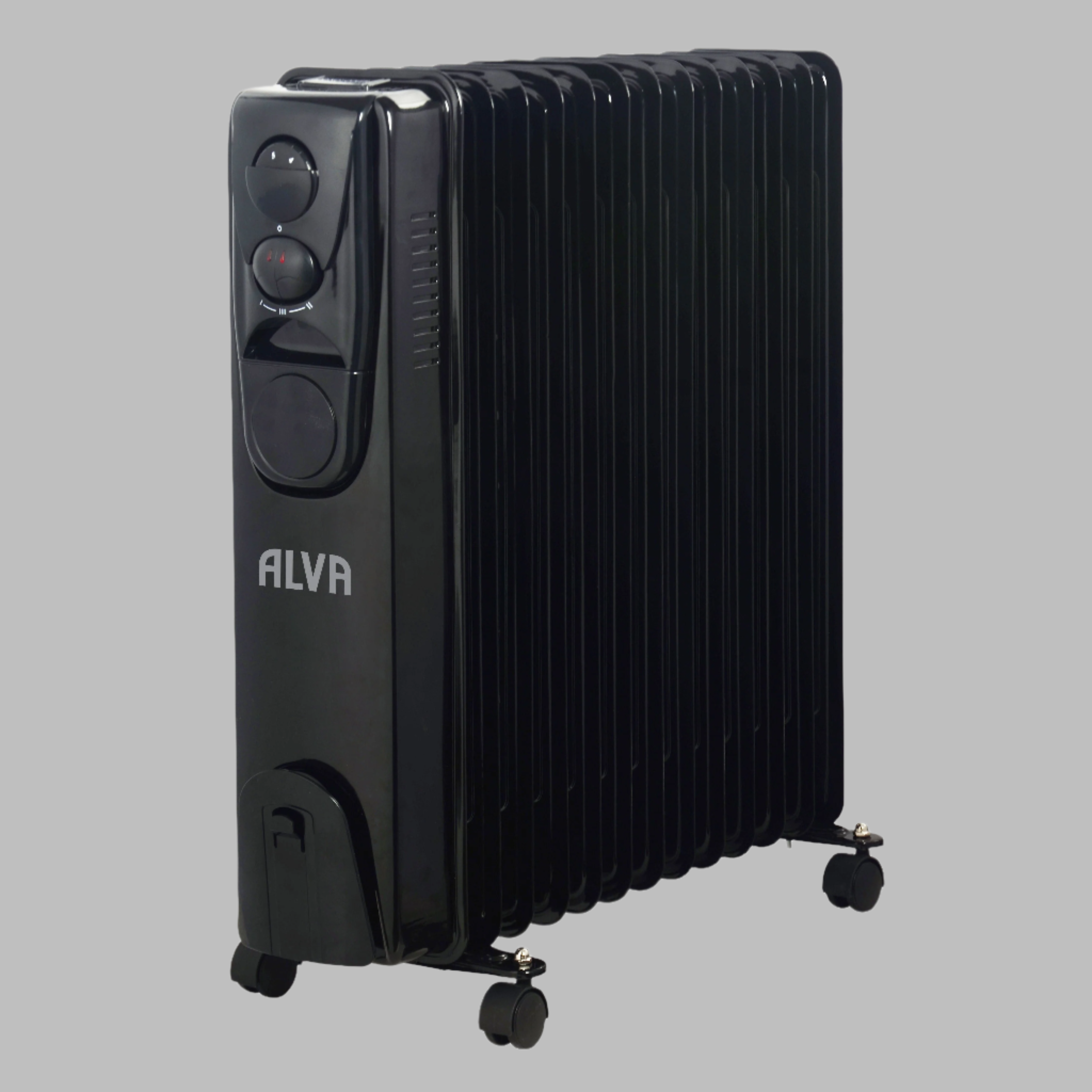 13 Fins 2500 W Oil Filled Heater Glossy Black