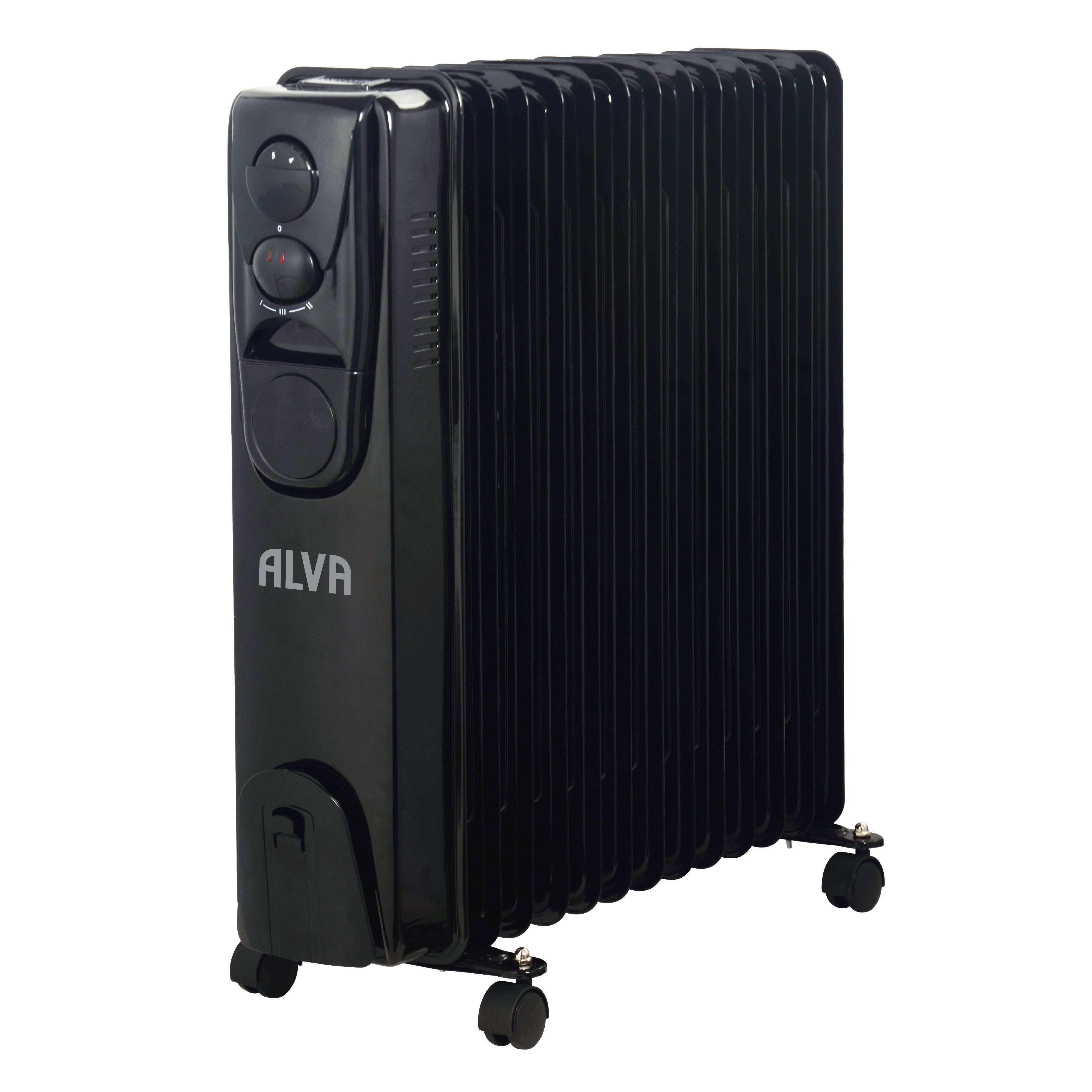 13 Fins 2500 W Oil Filled Heater Glossy Black