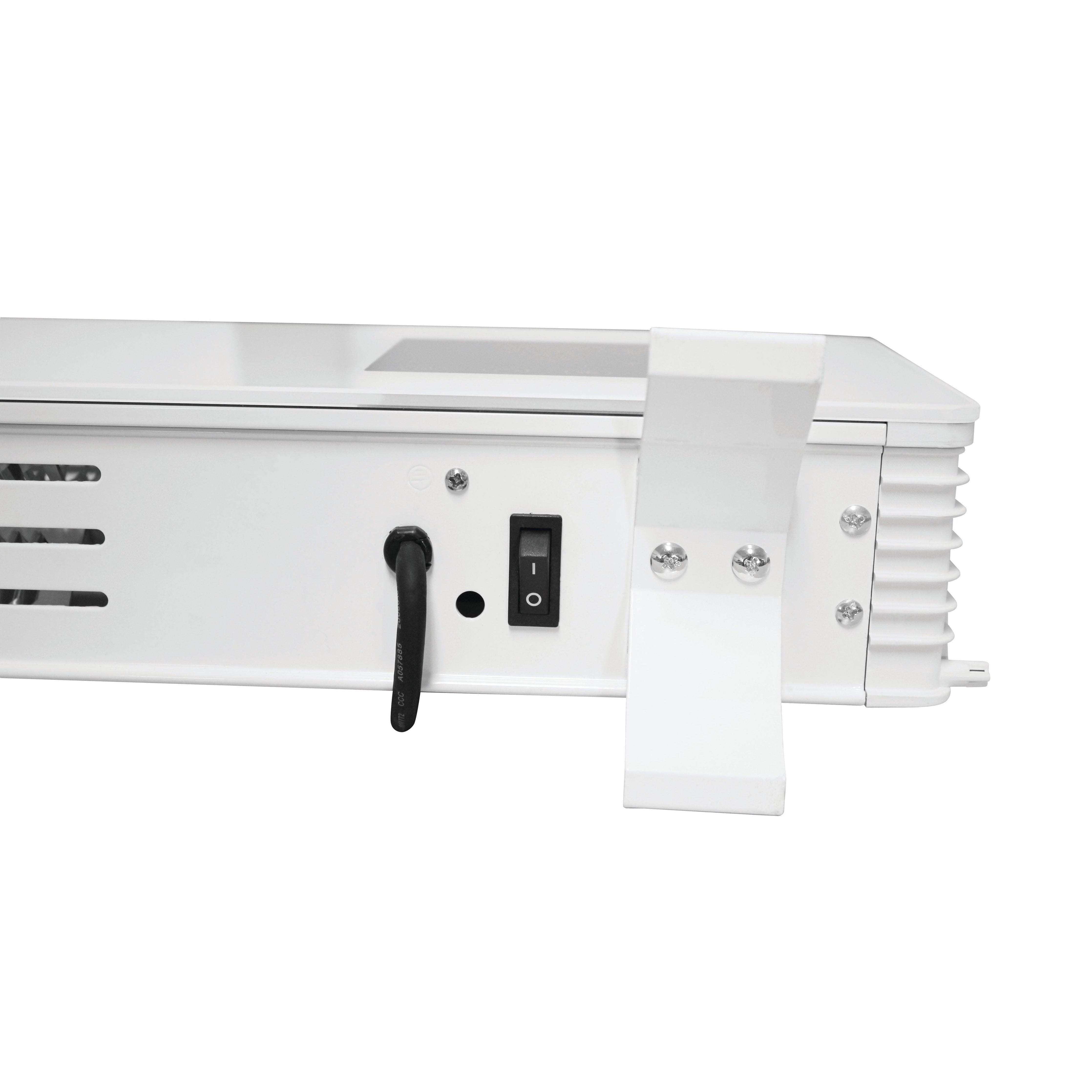 ELECTRIC FREESTANDING GLASS FACE HEATER with REMOTE - WHITE - Alva Lifestyle Retail