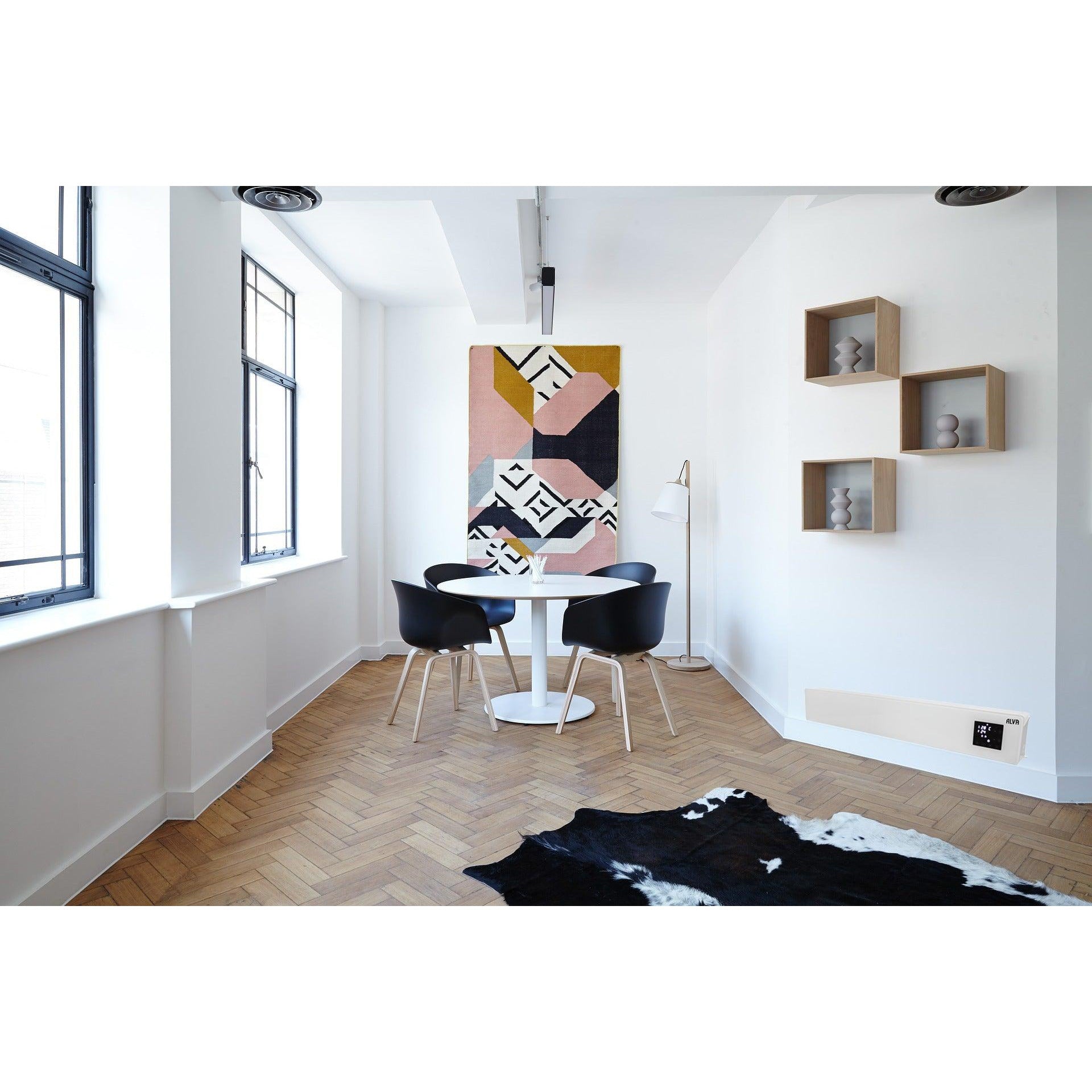 ELECTRIC FREESTANDING GLASS FACE HEATER with REMOTE - WHITE - Alva Lifestyle Retail