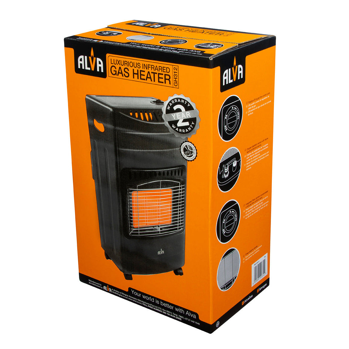 ALVA - 3-PANEL LUXURIOUS INFRARED RADIANT INDOOR GAS HEATER