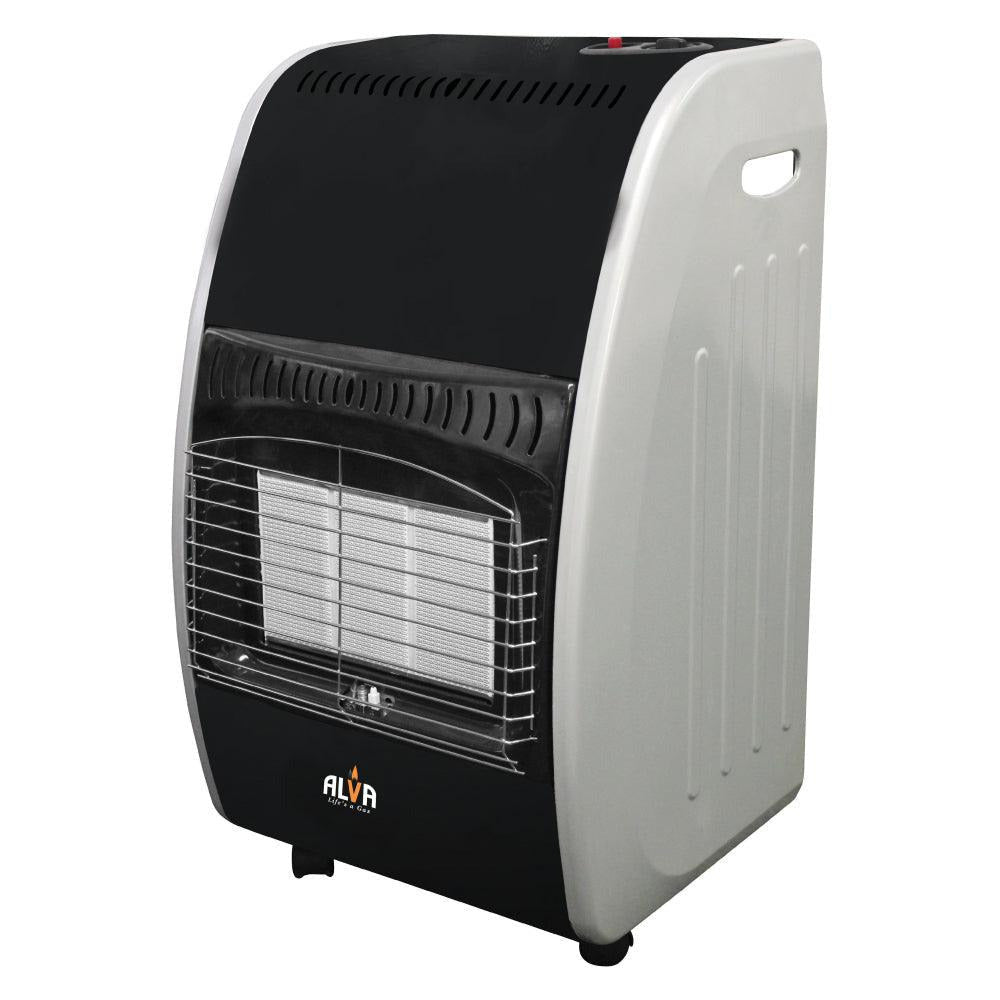 3 Panel Roll About Gas Heater Glossy Black/White