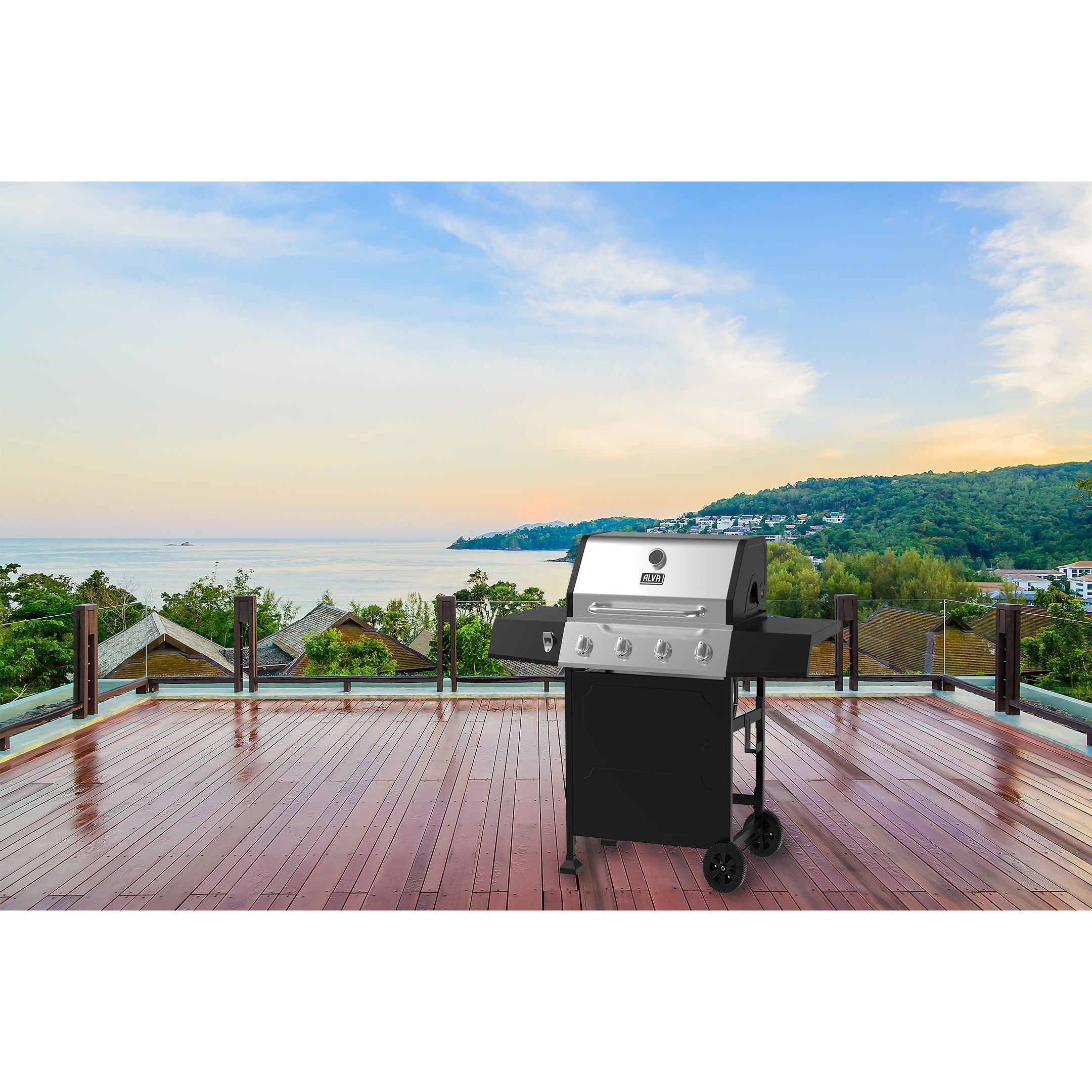 ALVA - SUPER 4-BURNER STAINLESS STEEL GAS BBQ