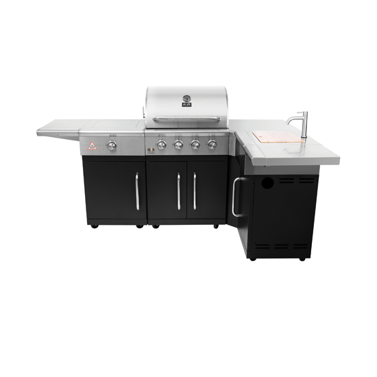 ALVA - GRAND OUTDOOR 4 BURNER BBQ W/ SIDE BURNER + SINK