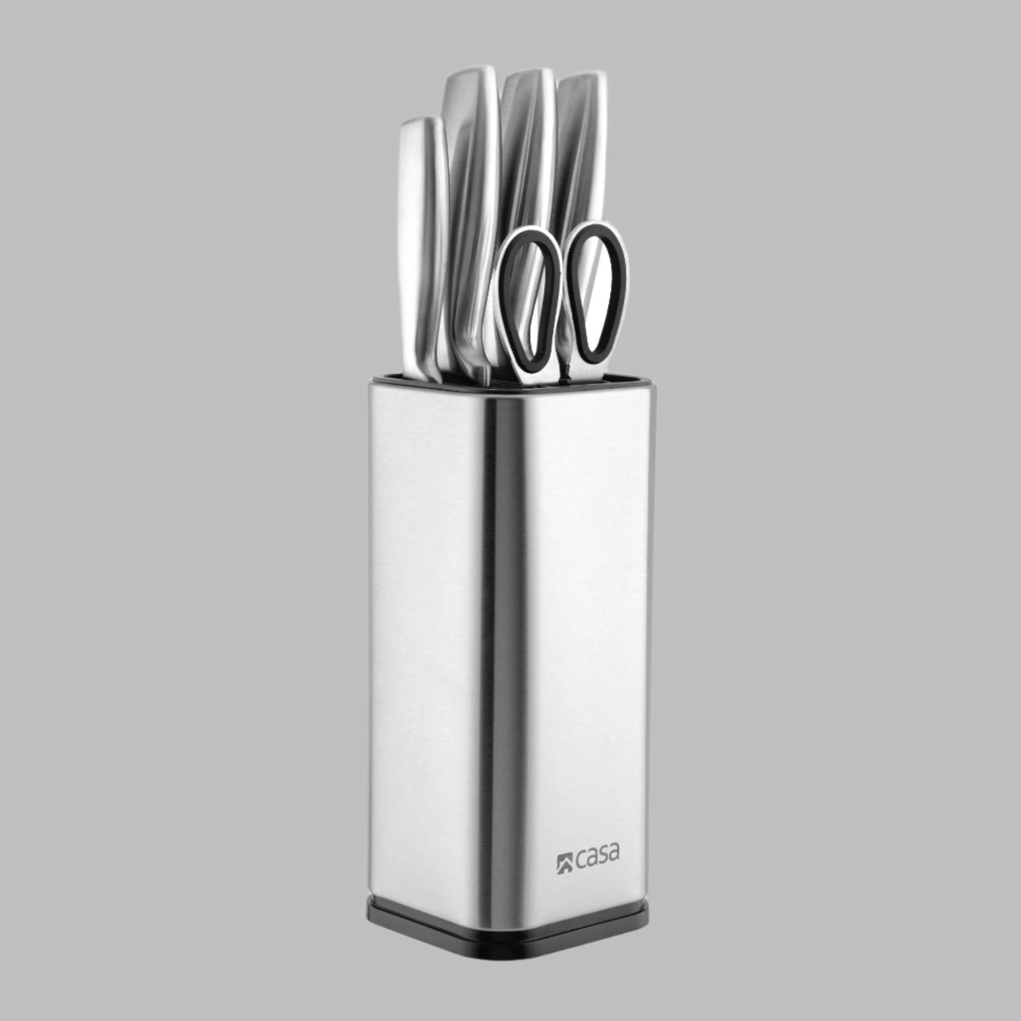5 Pc Knife Set & Block Steel Palermo